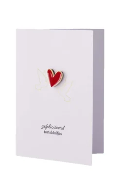 ansichtkaart magneet gefeliciteerd tortelduifjes