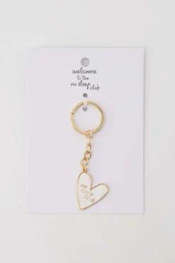 ansichtkaart sleutelhanger hartje wit/goud