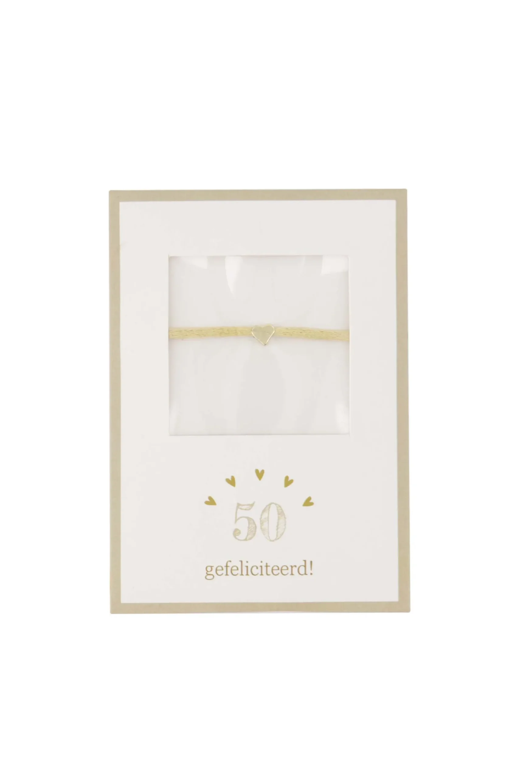 armbandje hartje 50 gefeliciteerd
