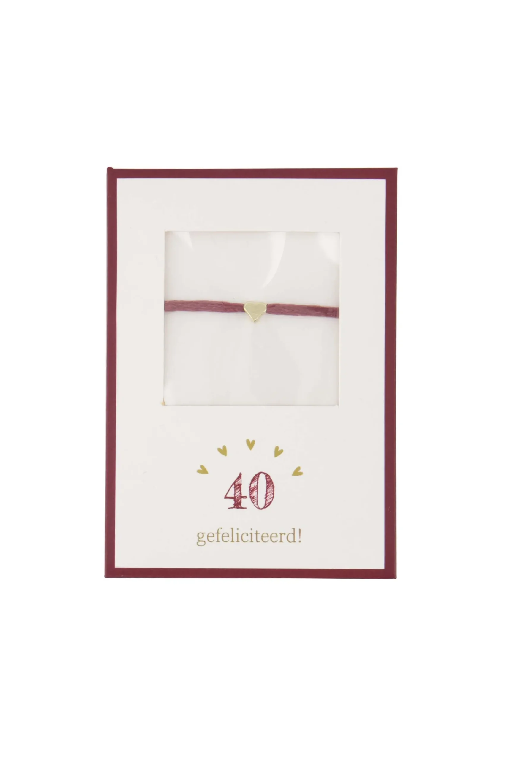 armbandje hartje 40 gefeliciteerd