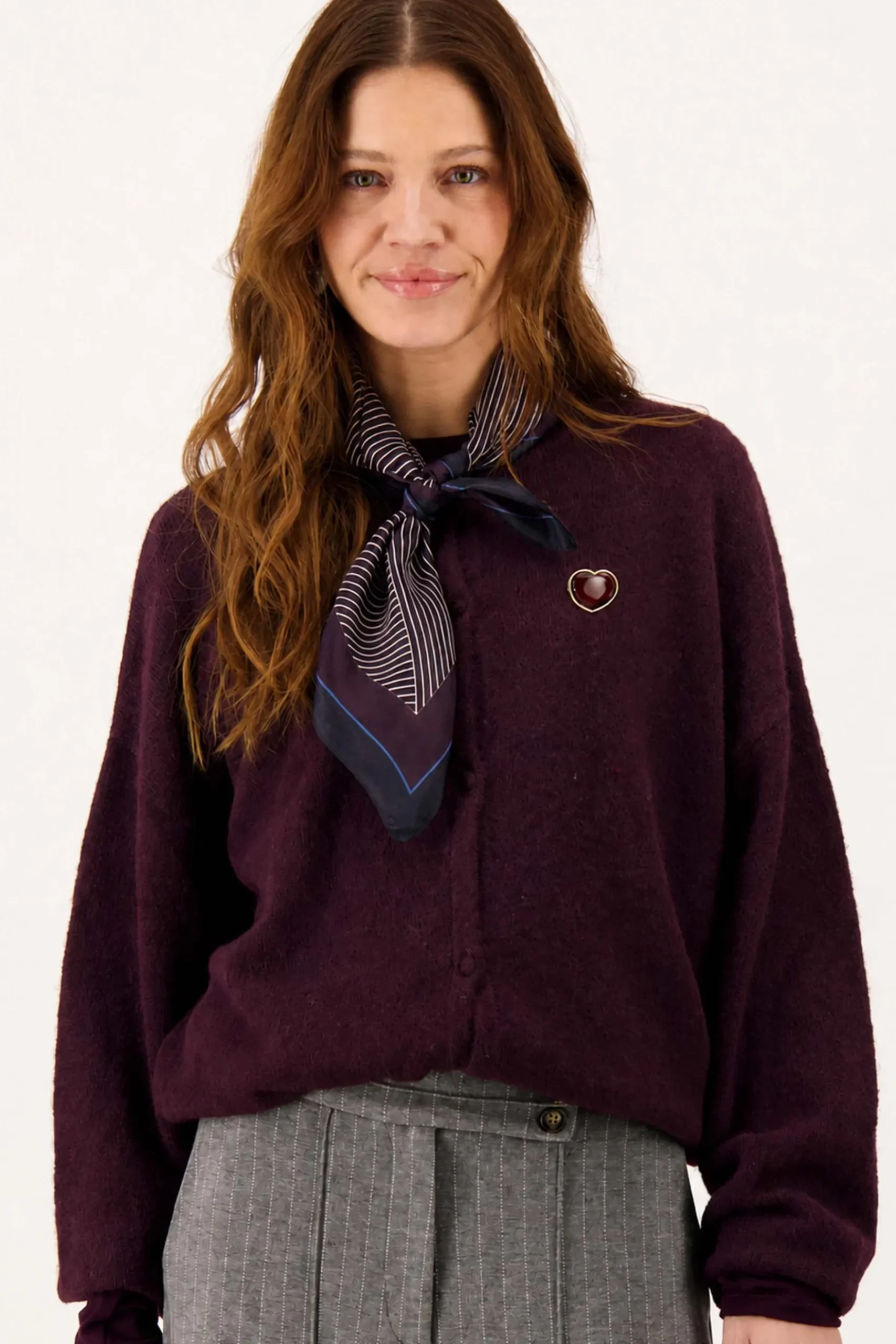 basic vestje met broche lange mouw