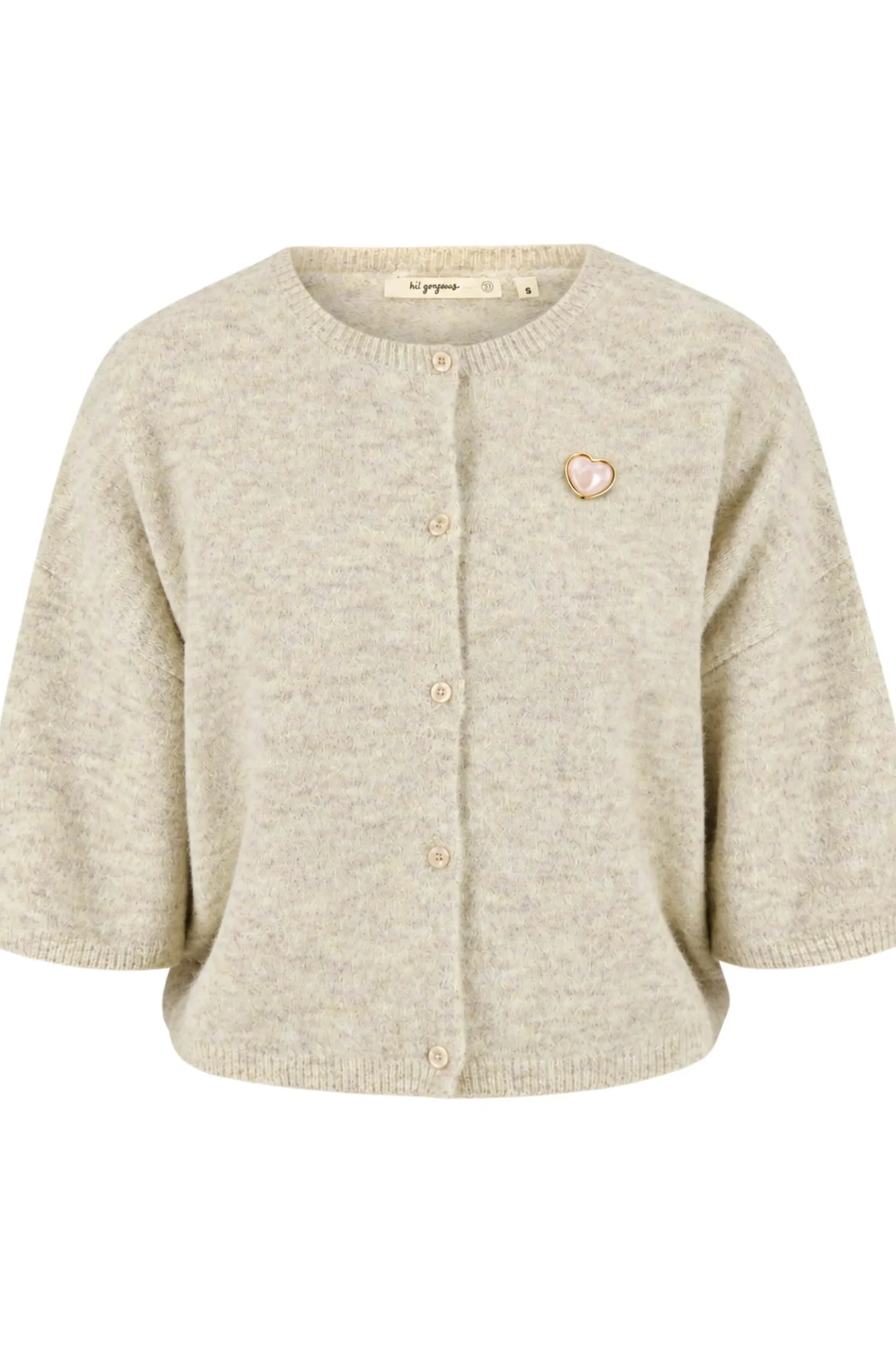 basic vestje met broche 3/4 mouw