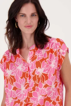blouse met bloemen print