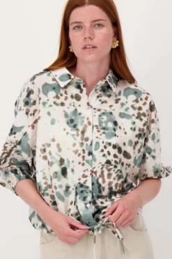 blouse met gevlekte print