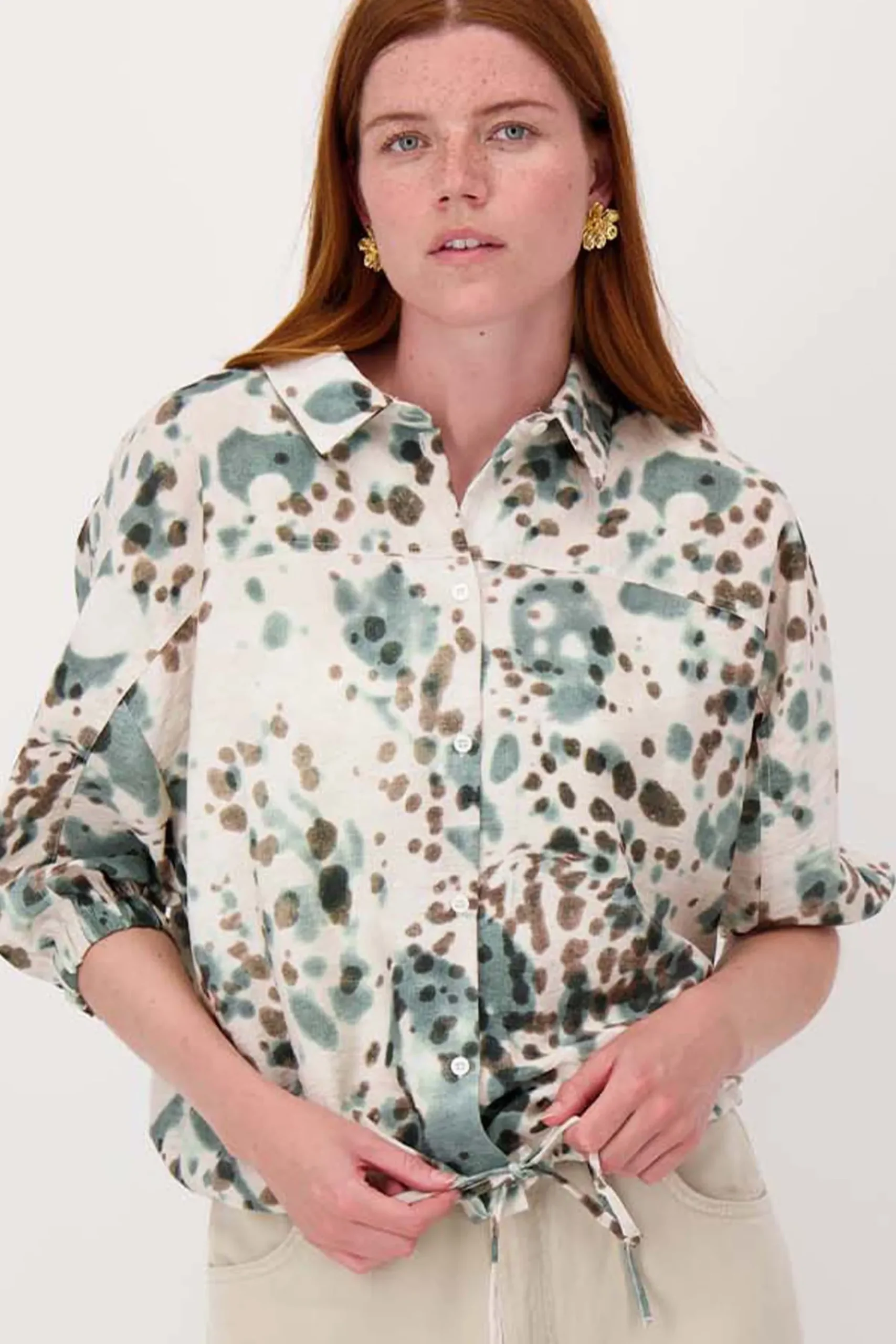 blouse met gevlekte print