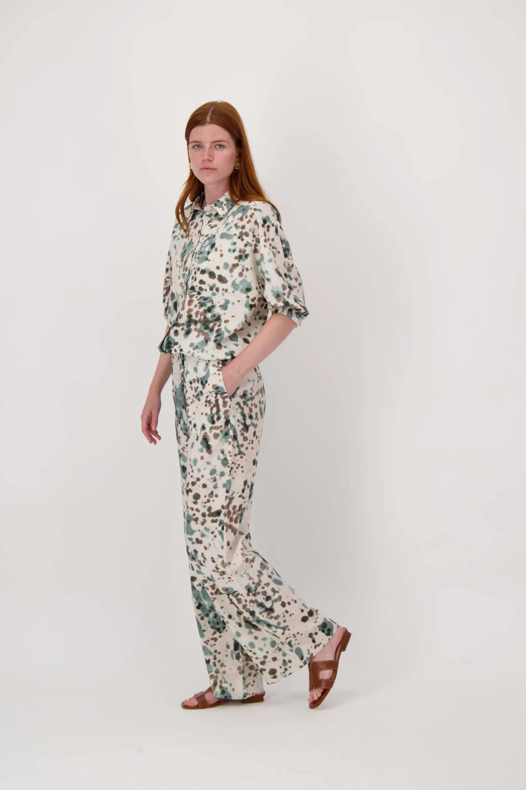 blouse met gevlekte print