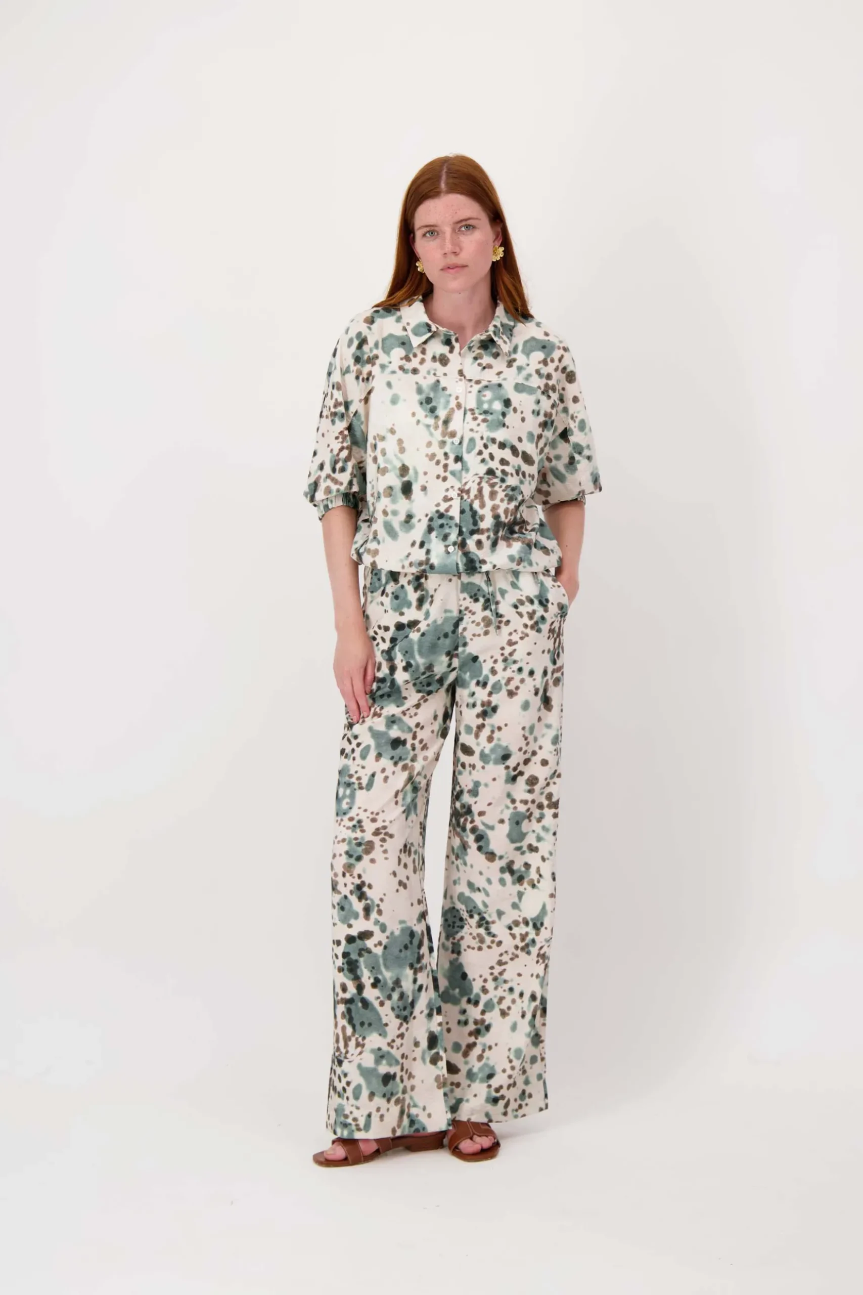 blouse met gevlekte print