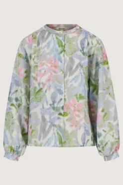 blouse zonder kraag met bloemen print