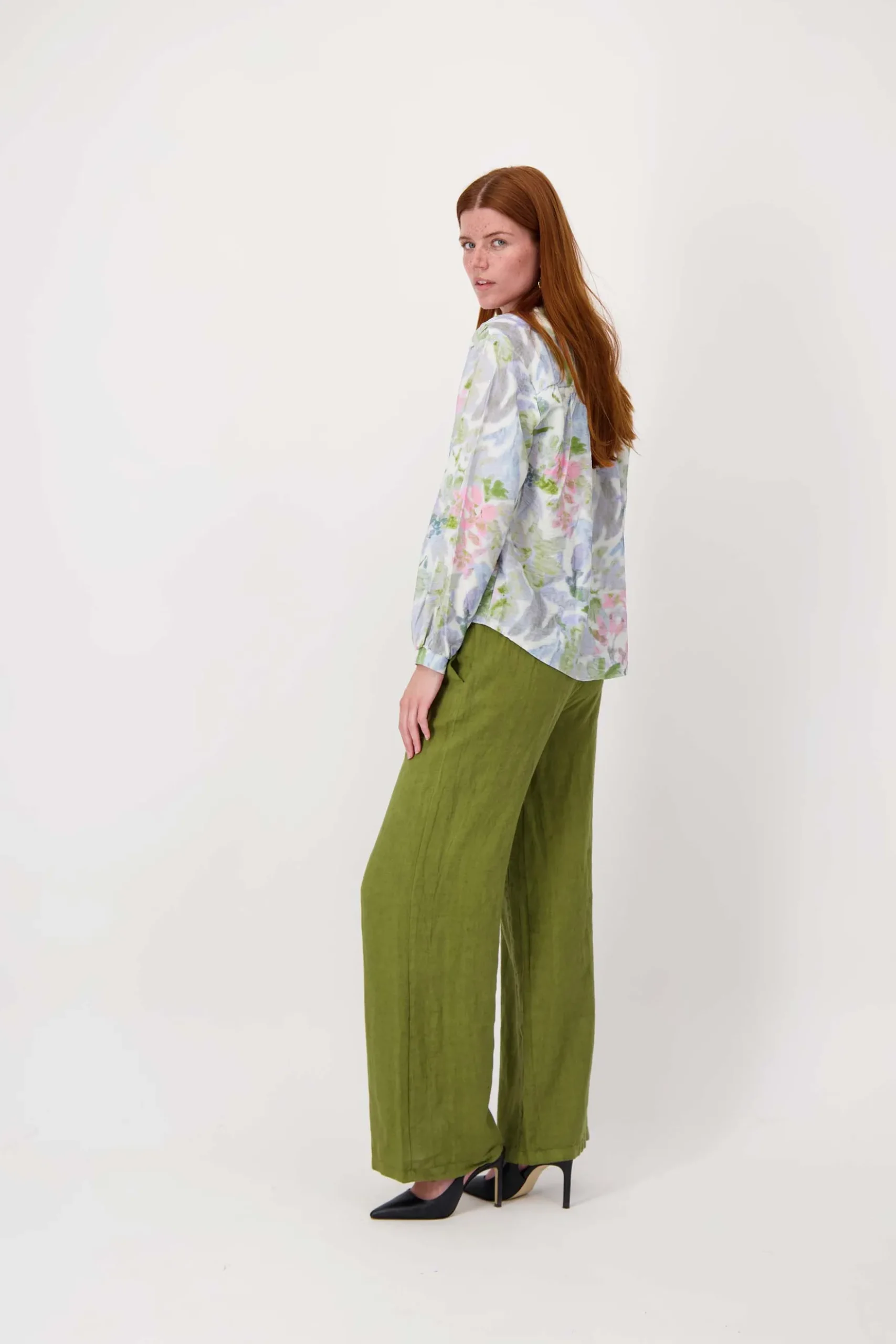 blouse zonder kraag met bloemen print