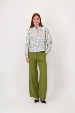 blouse zonder kraag met bloemen print