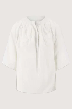 borduur bloem mesh blouse