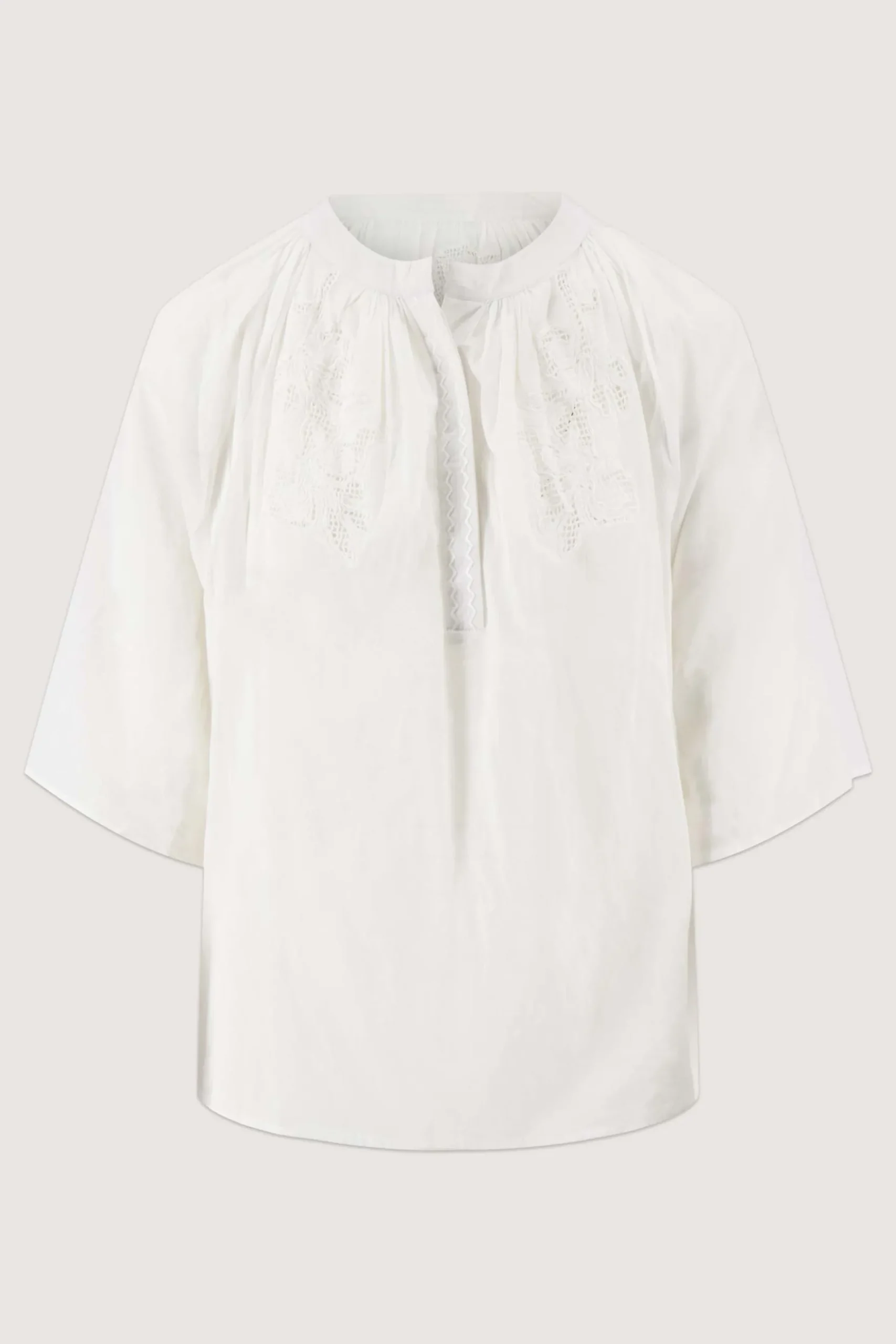 borduur bloem mesh blouse