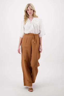 borduur bloem mesh blouse