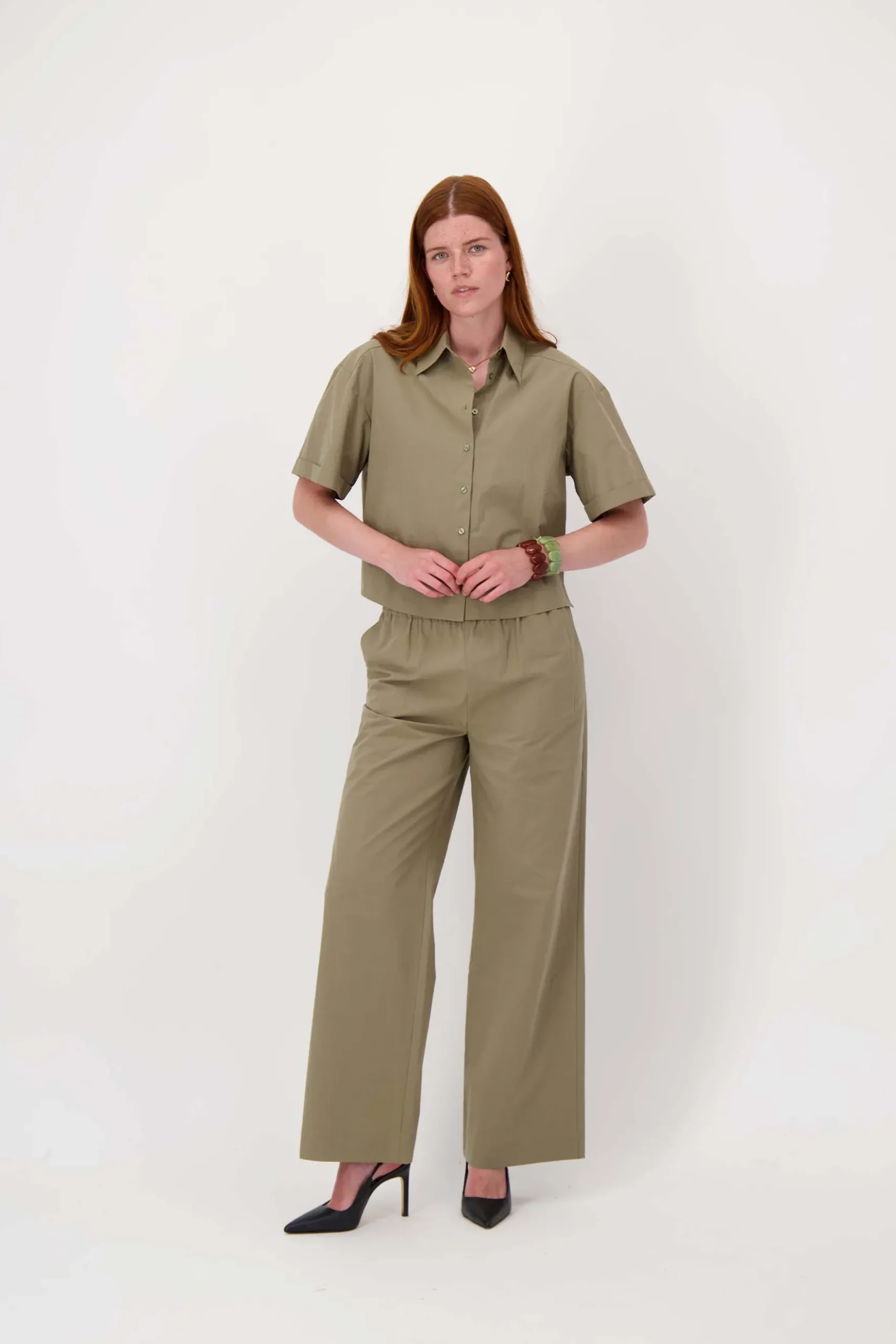boxy blouse met korte mouw
