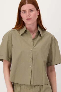 boxy blouse met korte mouw