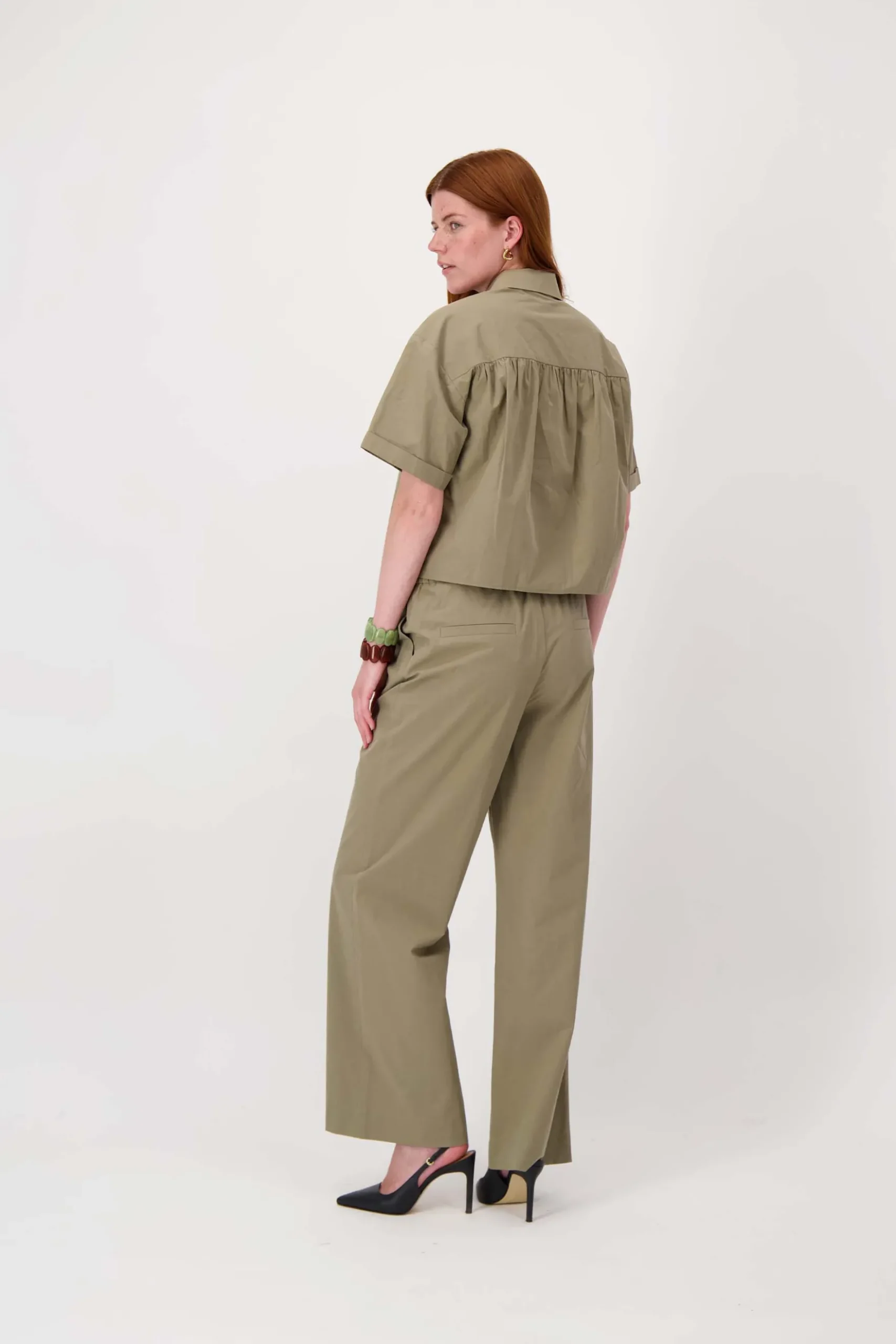 boxy blouse met korte mouw