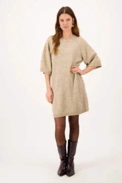 brei jurk met raglan mouwen