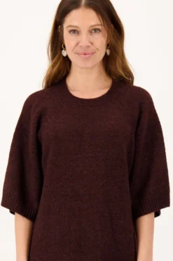 brei jurk met raglan mouwen