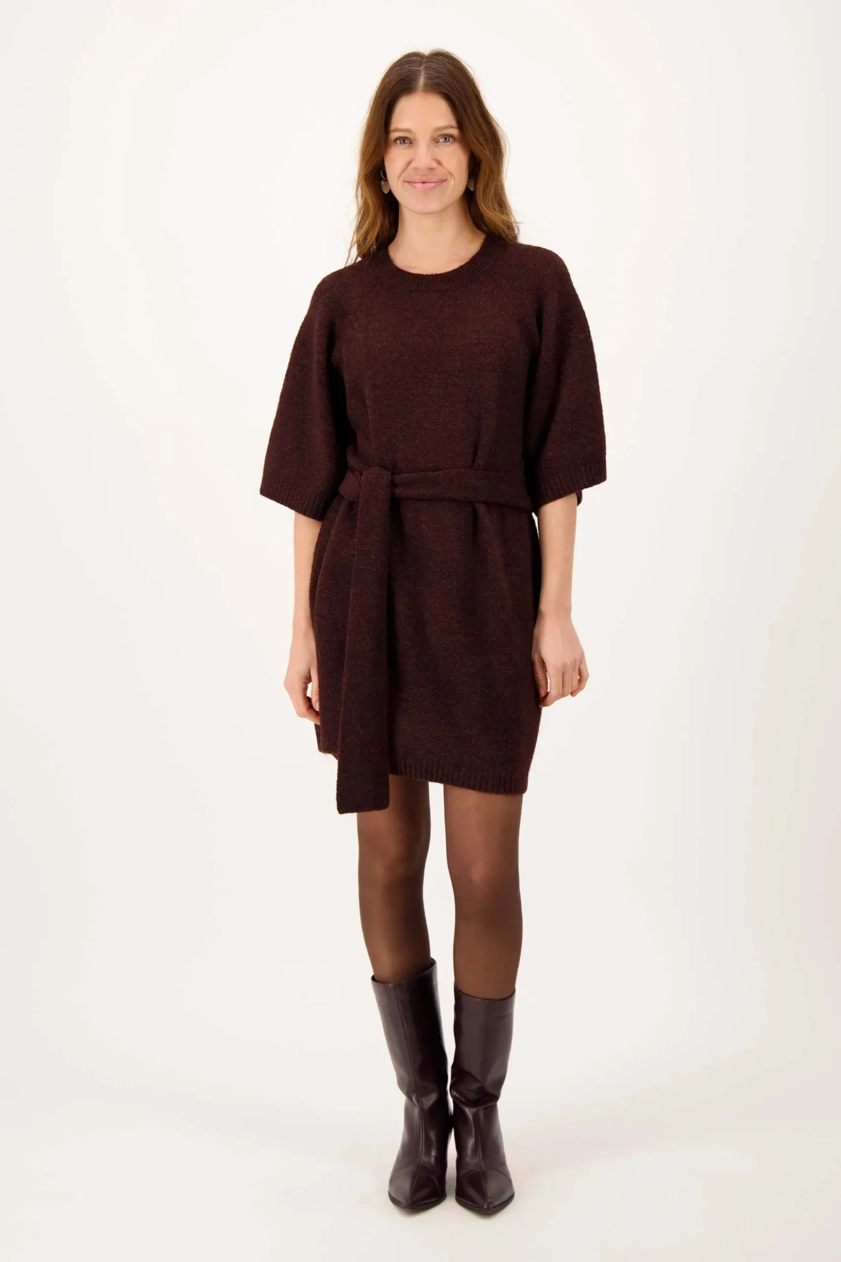 brei jurk met raglan mouwen