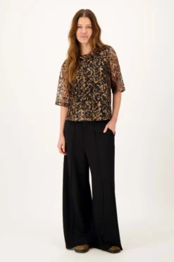 broek in superstretch met bandplooi