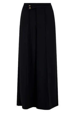 broek in superstretch met bandplooi