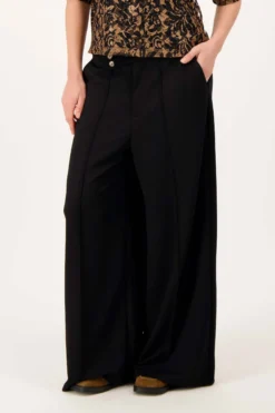 broek in superstretch met bandplooi