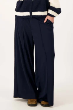 broek in superstretch met bandplooi