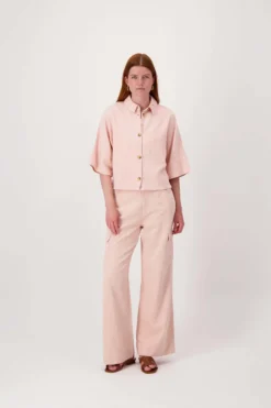 cropped boxy model blouse