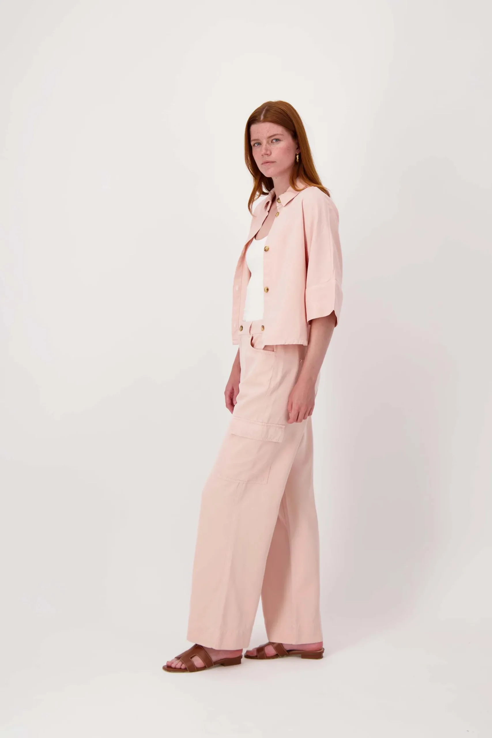cropped boxy model blouse
