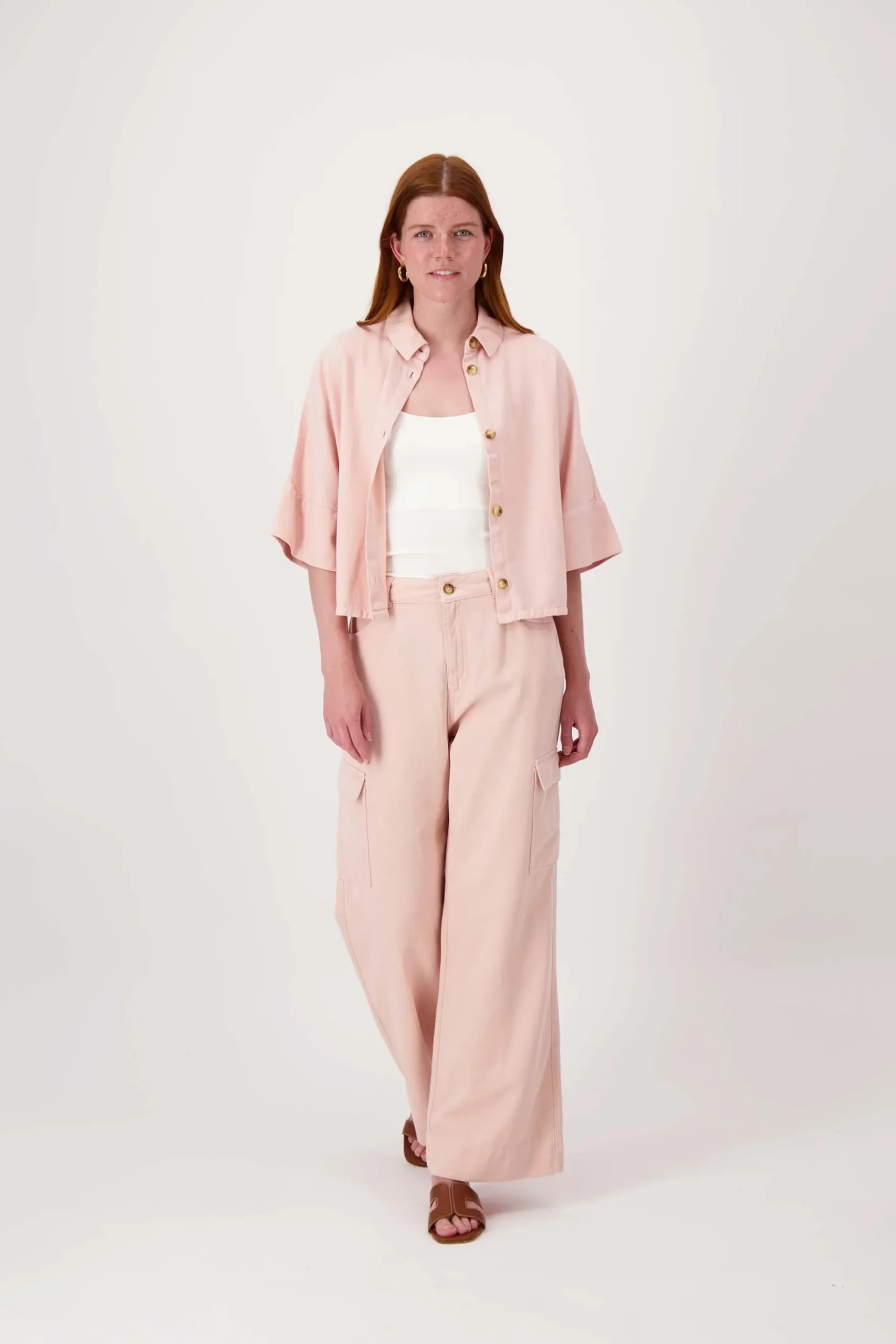 cropped boxy model blouse