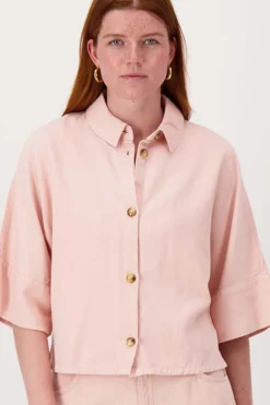 cropped boxy model blouse