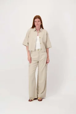 cropped boxy model blouse