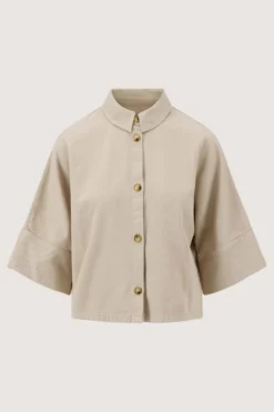 cropped boxy model blouse