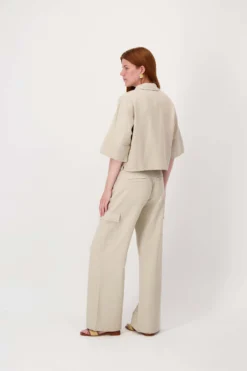 cropped boxy model blouse