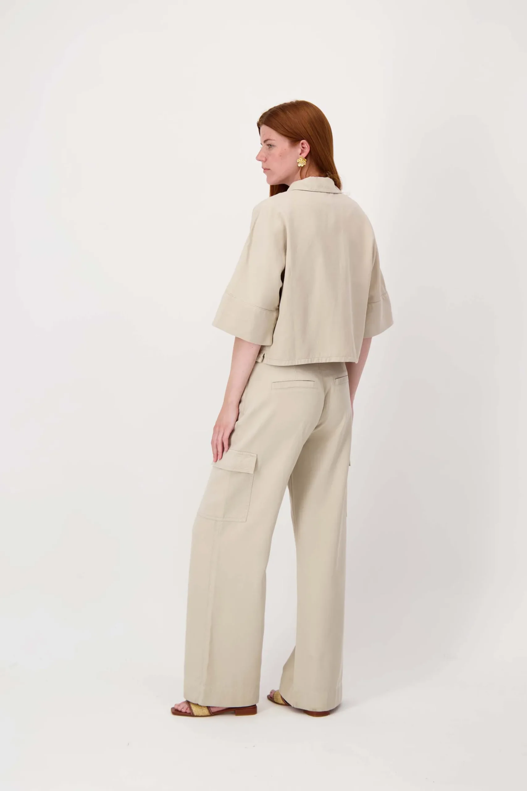 cropped boxy model blouse