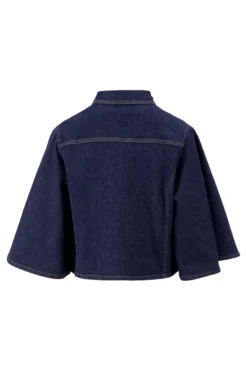 denim blouse met wijde mouw