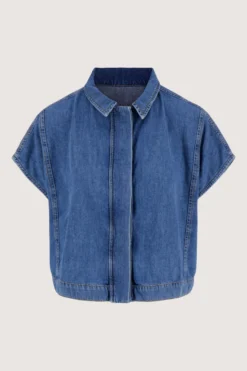 denim mouwloos jack