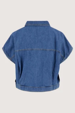 denim mouwloos jack