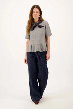 denim wideleg met stretch