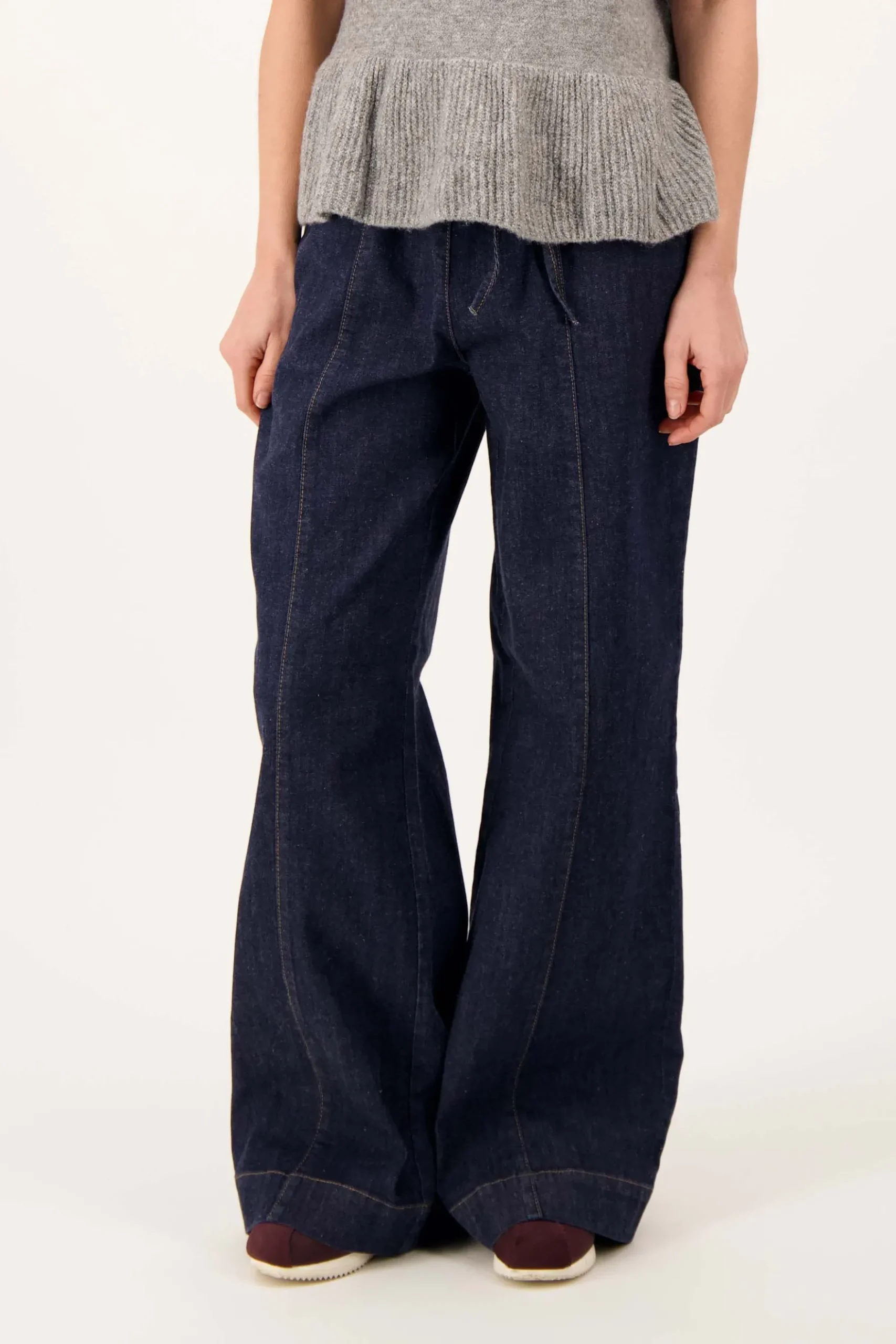 denim wideleg met stretch