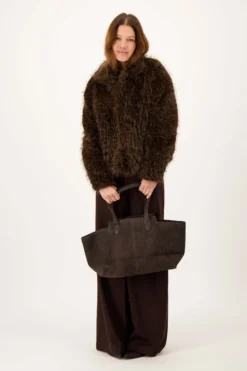 fake fur jasje met panterprint
