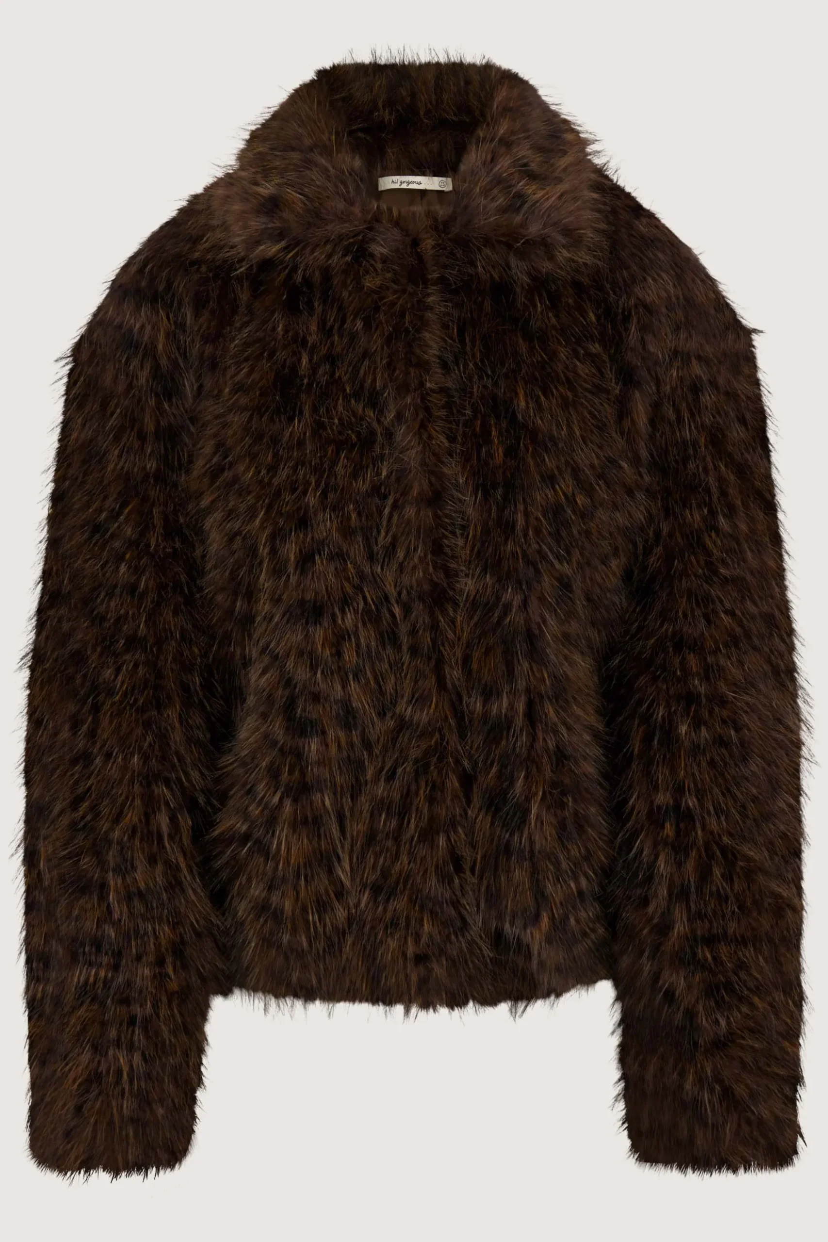 fake fur jasje met panterprint