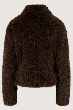 fake fur jasje met panterprint