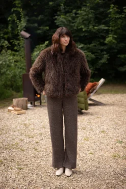 fake fur jasje met panterprint