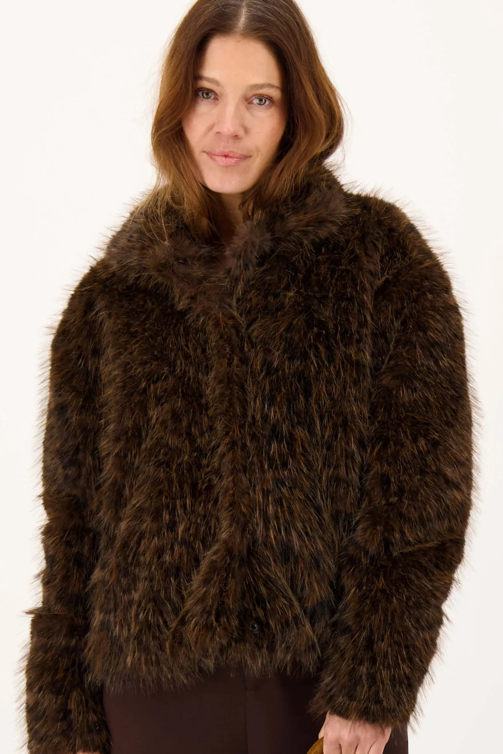 fake fur jasje met panterprint