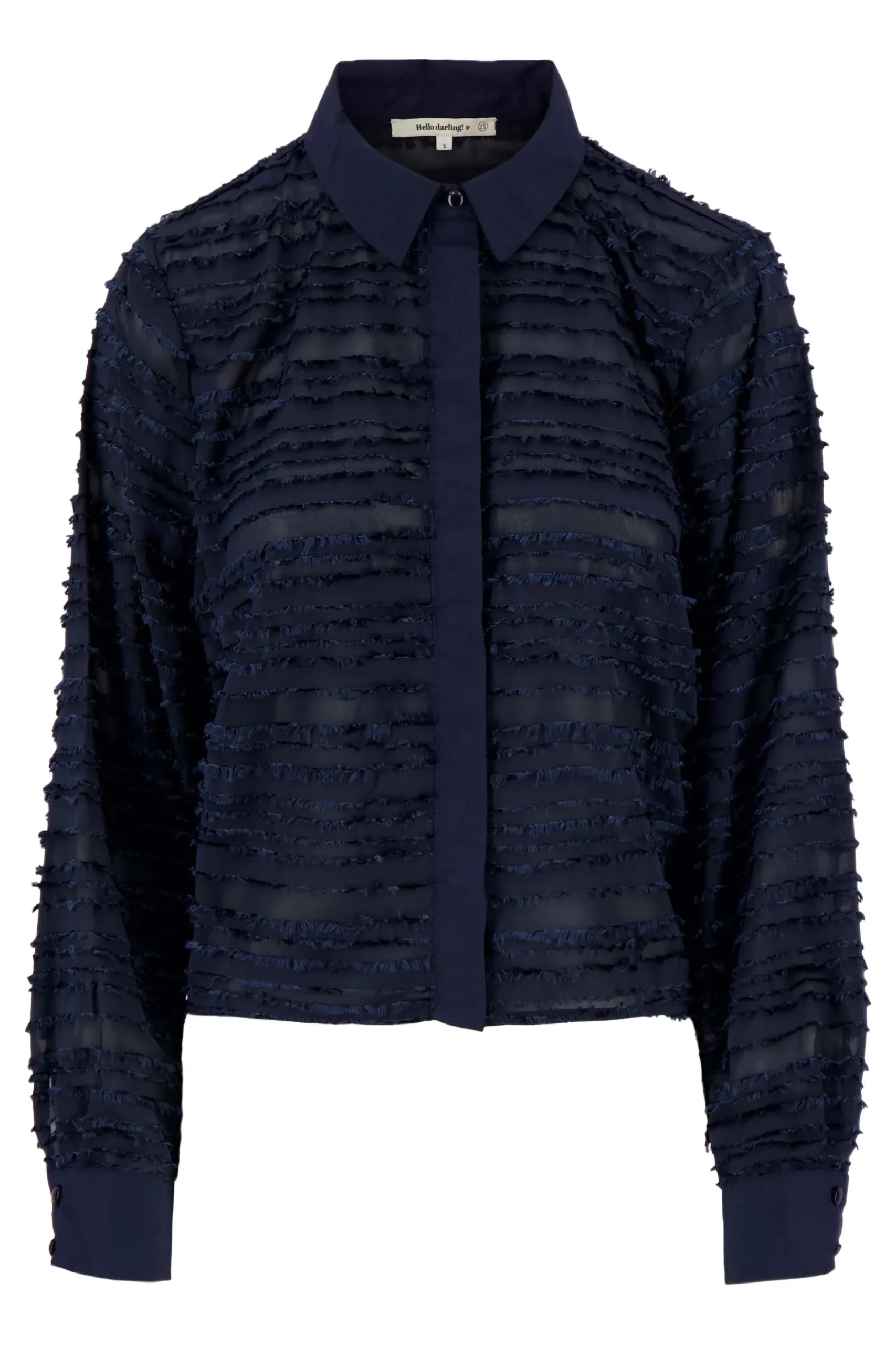 feather blouse lange mouw