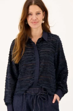 feather blouse lange mouw