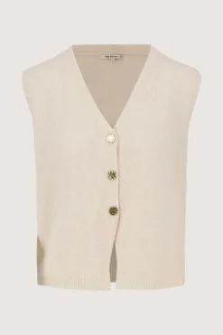 gebreid gilet met leuke knopen