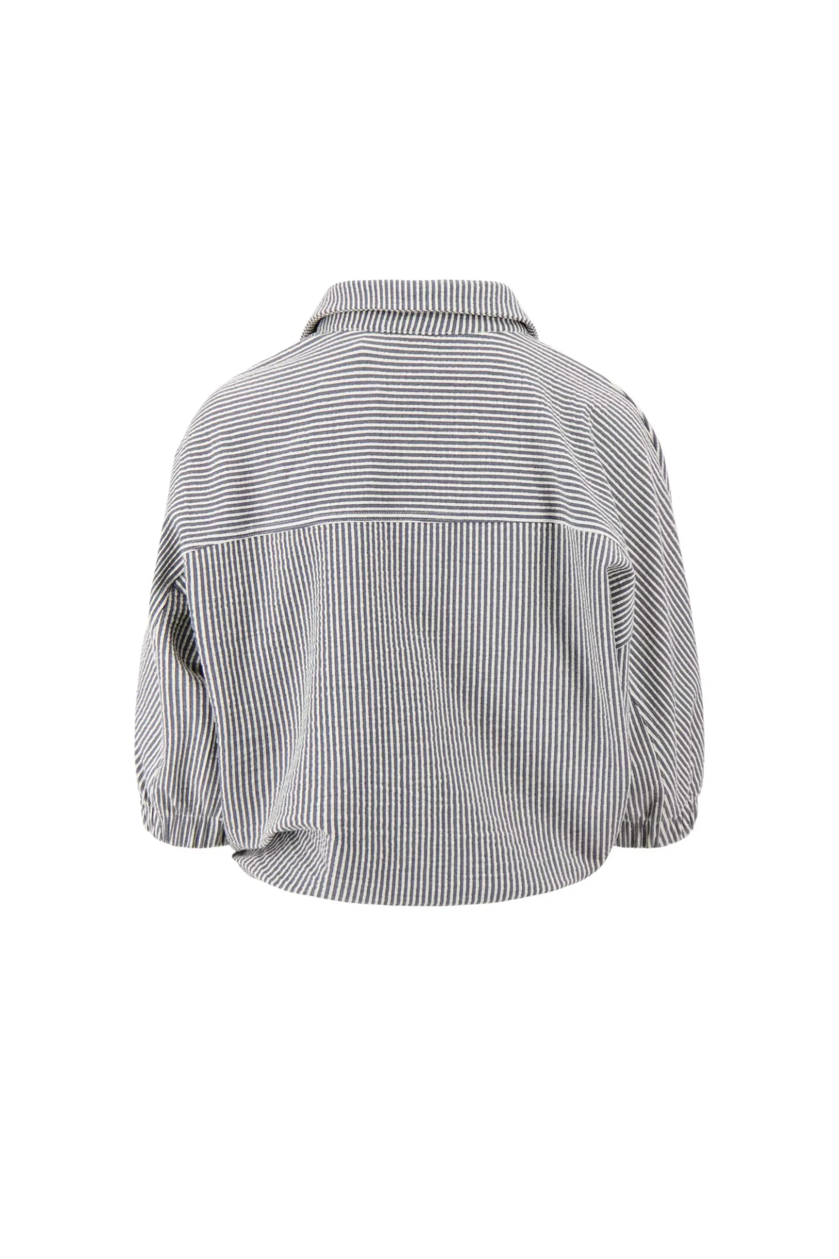 gestreepte blouse van structuur stof