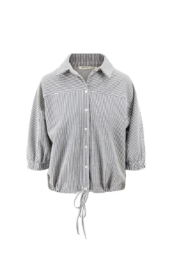 gestreepte blouse van structuur stof